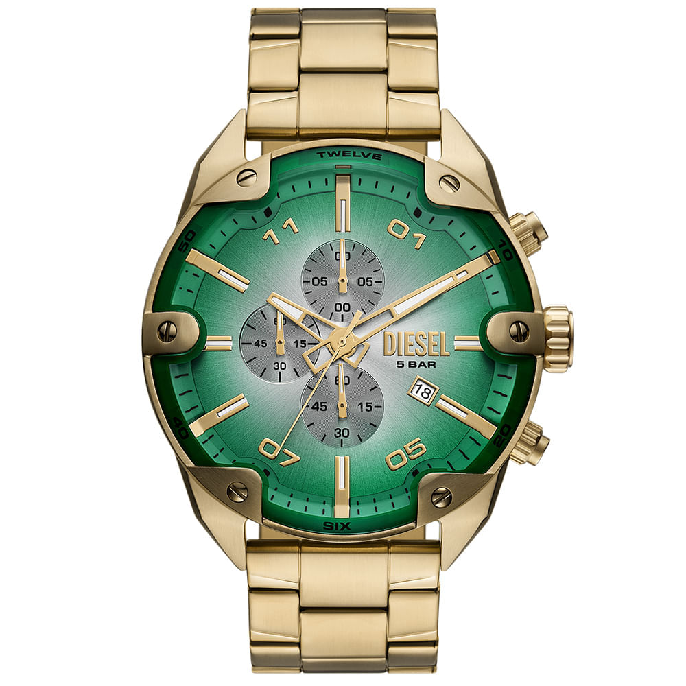 Relógio Diesel Spiked Crono Dourado